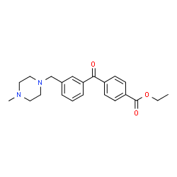 ChemSpider 2D Image | Ethyl 4-{3-[(4-methyl-1-piperazinyl)methyl]benzoyl}benzoate | C22H26N2O3