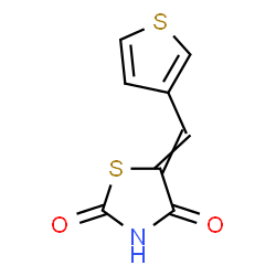 ChemSpider 2D Image | 5-(3-Thienylmethylene)-1,3-thiazolidine-2,4-dione | C8H5NO2S2