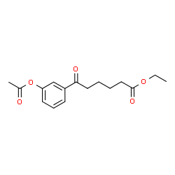 ChemSpider 2D Image | Ethyl 6-(3-acetoxyphenyl)-6-oxohexanoate | C16H20O5