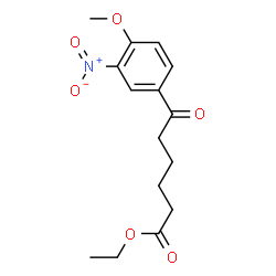 ChemSpider 2D Image | Ethyl 6-(4-methoxy-3-nitrophenyl)-6-oxohexanoate | C15H19NO6