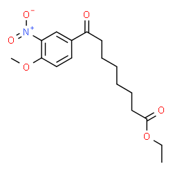 ChemSpider 2D Image | Ethyl 8-(4-methoxy-3-nitrophenyl)-8-oxooctanoate | C17H23NO6