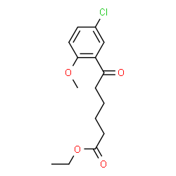 ChemSpider 2D Image | Ethyl 6-(5-chloro-2-methoxyphenyl)-6-oxohexanoate | C15H19ClO4