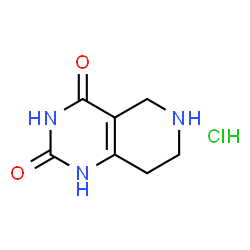 ChemSpider 2D Image | 5,6,7,8-tetrahydropyrido[4,3-d]pyrimidine-2,4(1H,3H)-dione hydrochloride | C7H10ClN3O2