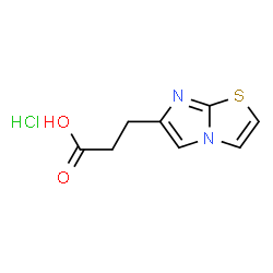 ChemSpider 2D Image | 3-(Imidazo[2,1-b]thiazol-6-yl)propanoic acid hydrochloride | C8H9ClN2O2S