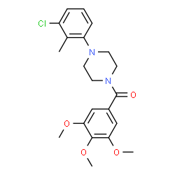 ChemSpider 2D Image | [4-(3-Chloro-2-methylphenyl)-1-piperazinyl](3,4,5-trimethoxyphenyl)methanone | C21H25ClN2O4