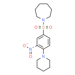 ChemSpider 2D Image | 1-{[3-Nitro-4-(1-piperidinyl)phenyl]sulfonyl}azepane | C17H25N3O4S