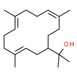 ChemSpider 2D Image | 2-[(3E,7E,11Z)-4,8,12-Trimethyl-3,7,11-cyclotetradecatrien-1-yl]-2-propanol | C20H34O
