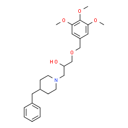 ChemSpider 2D Image | 1-(4-Benzyl-1-piperidinyl)-3-[(3,4,5-trimethoxybenzyl)oxy]-2-propanol | C25H35NO5