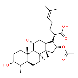 ChemSpider 2D Image | (3alpha,4alpha,5alpha,8alpha,9beta,11alpha,13alpha,14beta,16beta)-16-Acetoxy-3,11-dihydroxy-4,8,14-trimethyl-18-norcholesta-17,24-dien-21-oic acid | C31H48O6