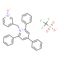 ChemSpider 2D Image | 1-[(1-Oxido-3-pyridinyl)methyl]-2,4,6-triphenylpyridinium trifluoromethanesulfonate | C30H23F3N2O4S