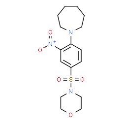 ChemSpider 2D Image | 1-[4-(4-Morpholinylsulfonyl)-2-nitrophenyl]azepane | C16H23N3O5S