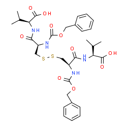 ChemSpider 2D Image | (5R,10R,13S)-10-{[(Benzyloxy)carbonyl]amino}-5-{[(1S)-1-carboxy-2-methylpropyl]carbamoyl}-13-isopropyl-3,11-dioxo-1-phenyl-2-oxa-7,8-dithia-4,12-diazatetradecan-14-oic acid | C32H42N4O10S2
