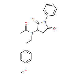ChemSpider 2D Image | N-(2,5-Dioxo-1-phenyl-3-pyrrolidinyl)-N-[2-(4-methoxyphenyl)ethyl]acetamide | C21H22N2O4
