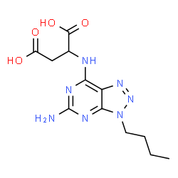ChemSpider 2D Image | N-(5-Amino-3-butyl-3H-[1,2,3]triazolo[4,5-d]pyrimidin-7-yl)aspartic acid | C12H17N7O4