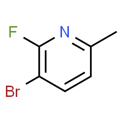 ChemSpider 2D Image | 3-Bromo-2-fluoro-6-methylpyridine | C6H5BrFN