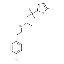 ChemSpider 2D Image | N-[2-(4-Chlorophenyl)ethyl]-4-methyl-4-(5-methyl-2-furyl)-2-pentanamine | C19H26ClNO