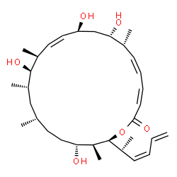 ChemSpider 2D Image | (3Z,5Z,7R,8S,10S,11Z,13S,14R,15S,17S,20R,21S,22S)-22-[(2S,3Z)-3,5-Hexadien-2-yl]-8,10,14,20-tetrahydroxy-7,13,15,17,21-pentamethyloxacyclodocosa-3,5,11-trien-2-one | C32H52O6