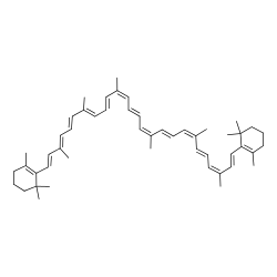 ChemSpider 2D Image | 2-[(1E,3E,5E,7E,9E,11Z,13E,15Z,17E,19Z,21E,23Z,25E)-3,7,11,16,20,24-Hexamethyl-26-(2,6,6-trimethyl-1-cyclohexen-1-yl)-1,3,5,7,9,11,13,15,17,19,21,23,25-hexacosatridecaen-1-yl]-1,3,3-trimethylcyclohexene | C50H68