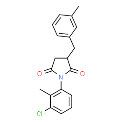 ChemSpider 2D Image | 1-(3-Chloro-2-methylphenyl)-3-(3-methylbenzyl)-2,5-pyrrolidinedione | C19H18ClNO2