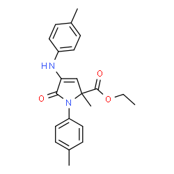 ChemSpider 2D Image | Ethyl 2-methyl-1-(4-methylphenyl)-4-[(4-methylphenyl)amino]-5-oxo-2,5-dihydro-1H-pyrrole-2-carboxylate | C22H24N2O3