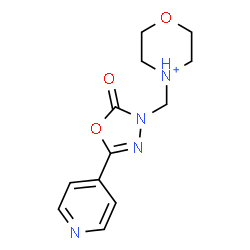 ChemSpider 2D Image | 4-{[2-Oxo-5-(4-pyridinyl)-1,3,4-oxadiazol-3(2H)-yl]methyl}morpholin-4-ium | C12H15N4O3