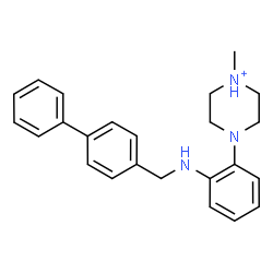ChemSpider 2D Image | 4-{2-[(4-Biphenylylmethyl)amino]phenyl}-1-methylpiperazin-1-ium | C24H28N3