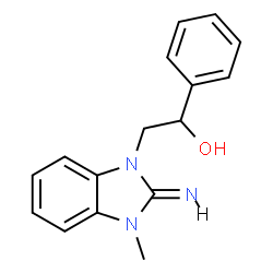 ChemSpider 2D Image | 2-[(2E)-2-Imino-3-methyl-2,3-dihydro-1H-benzimidazol-1-yl]-1-phenylethanol | C16H17N3O