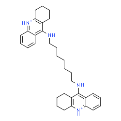 ChemSpider 2D Image | 9,9'-(1,7-Heptanediyldiimino)di-1,2,3,4-tetrahydroacridinium | C33H42N4