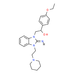 ChemSpider 2D Image | 1-(4-Ethoxyphenyl)-2-{(2E)-2-imino-3-[2-(1-piperidinyl)ethyl]-2,3-dihydro-1H-benzimidazol-1-yl}ethanol | C24H32N4O2