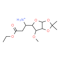 ChemSpider 2D Image | 3-Ethoxy-1-(6-methoxy-2,2-dimethyltetrahydrofuro[2,3-d][1,3]dioxol-5-yl)-3-oxo-1-propanaminium | C13H24NO6