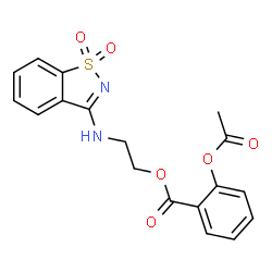 ChemSpider 2D Image | 2-[(1,1-Dioxido-1,2-benzothiazol-3-yl)amino]ethyl 2-acetoxybenzoate | C18H16N2O6S