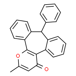 ChemSpider 2D Image | 2-Methyl-9-phenyldibenzo(3,4:6,7)cyclohepta(1,2-b)pyran-4(9H)-one | C25H18O2