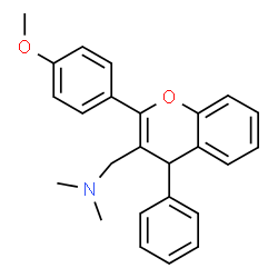 ChemSpider 2D Image | (2-(4-methoxyphenyl)-4-phenyl-4H-chromen-3-yl)-N,N-dimethylmethanamine | C25H25NO2