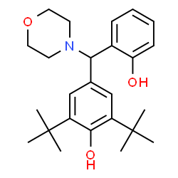 ChemSpider 2D Image | 2,6-di-tert-butyl-4-[(2-hydroxyphenyl)(morpholin-4-yl)methyl]phenol | C25H35NO3