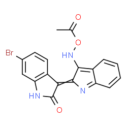 ChemSpider 2D Image | 3-[3-(Acetoxyamino)-2H-indol-2-ylidene]-6-bromo-1,3-dihydro-2H-indol-2-one | C18H12BrN3O3