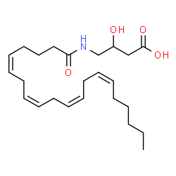 ChemSpider 2D Image | 3-Hydroxy-4-[(5Z,8Z,11Z,14Z)-5,8,11,14-icosatetraenoylamino]butanoic acid | C24H39NO4