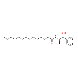 ChemSpider 2D Image | N-[(2R)-1-Hydroxy-1-phenyl-2-propanyl]tetradecanamide | C23H39NO2