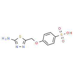 ChemSpider 2D Image | 4-[(5-Amino-1,3,4-thiadiazol-2-yl)methoxy]benzenesulfonic acid | C9H9N3O4S2