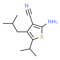 ChemSpider 2D Image | 2-Amino-4-isobutyl-5-isopropyl-3-thiophenecarbonitrile | C12H18N2S