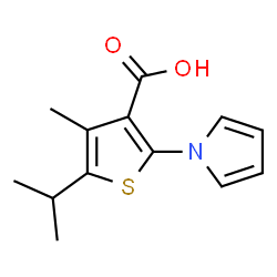 ChemSpider 2D Image | 5-Isopropyl-4-methyl-2-(1H-pyrrol-1-yl)-3-thiophenecarboxylic acid | C13H15NO2S