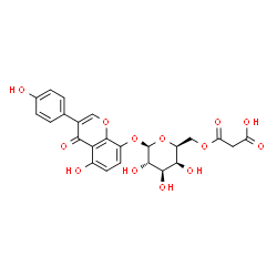 ChemSpider 2D Image | 5-Hydroxy-3-(4-hydroxyphenyl)-4-oxo-4H-chromen-8-yl 6-O-(carboxyacetyl)-beta-L-galactopyranoside | C24H22O13