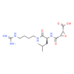 ChemSpider 2D Image | (2R,3S)-3-({(2S)-1-[(4-Carbamimidamidobutyl)amino]-4-methyl-1-oxo-2-pentanyl}carbamoyl)-2-oxiranecarboxylic acid | C15H27N5O5