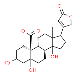 ChemSpider 2D Image | (13xi,14xi,17xi)-3,5,14,19-Tetrahydroxy-19-oxocard-20(22)-enolide | C23H32O7