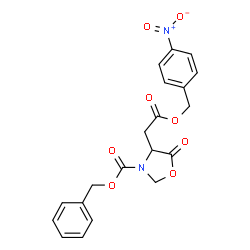 ChemSpider 2D Image | Benzyl 4-{2-[(4-nitrobenzyl)oxy]-2-oxoethyl}-5-oxo-1,3-oxazolidine-3-carboxylate | C20H18N2O8