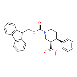 ChemSpider 2D Image | (3R,4R)-1-[(9H-Fluoren-9-ylmethoxy)carbonyl]-4-phenyl-3-piperidinecarboxylic acid | C27H25NO4