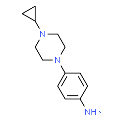 ChemSpider 2D Image | 4-(4-Cyclopropyl-1-piperazinyl)aniline | C13H19N3