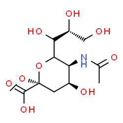 ChemSpider 2D Image | Methyl 5-acetamido-3,5-dideoxy-6-[(1R)-1,2,3-trihydroxypropyl]-beta-D-erythro-hex-2-ulopyranosidonic acid | C12H21NO9