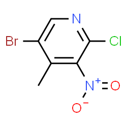 ChemSpider 2D Image | 5-Bromo-2-chloro-4-methyl-3-nitropyridine | C6H4BrClN2O2