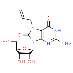 ChemSpider 2D Image | 7-Allyl-8-oxo-7,8-dihydroguanosine | C13H17N5O6