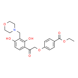 ChemSpider 2D Image | Ethyl 4-{2-[2,4-dihydroxy-3-(4-morpholinylmethyl)phenyl]-2-oxoethoxy}benzoate | C22H25NO7
